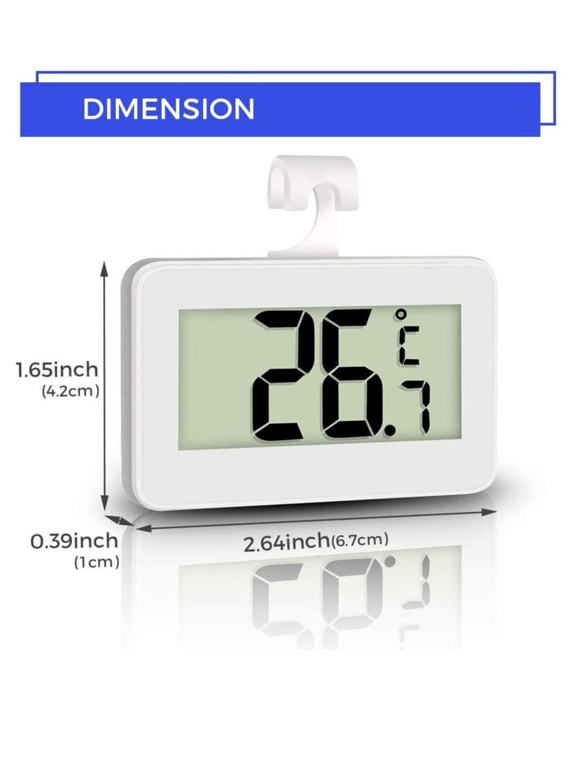 Excefore Digital Refrigerator Thermometer, 2 Pcs Waterproof Freezer Room Thermometer, High Precision Fridge Alarm Thermometer with Hook for Kitchen Home, Fahrenheit (℉) or Celsius(℃) - Image 2
