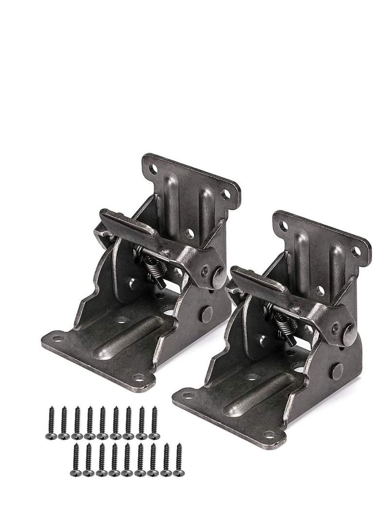 Y&D Folding Brackets, 2PCS 18 Screws Self Lock Foldable Leg Hinges, for Legs Workbench Desktop Expansion in The Kitchen  - Image 1