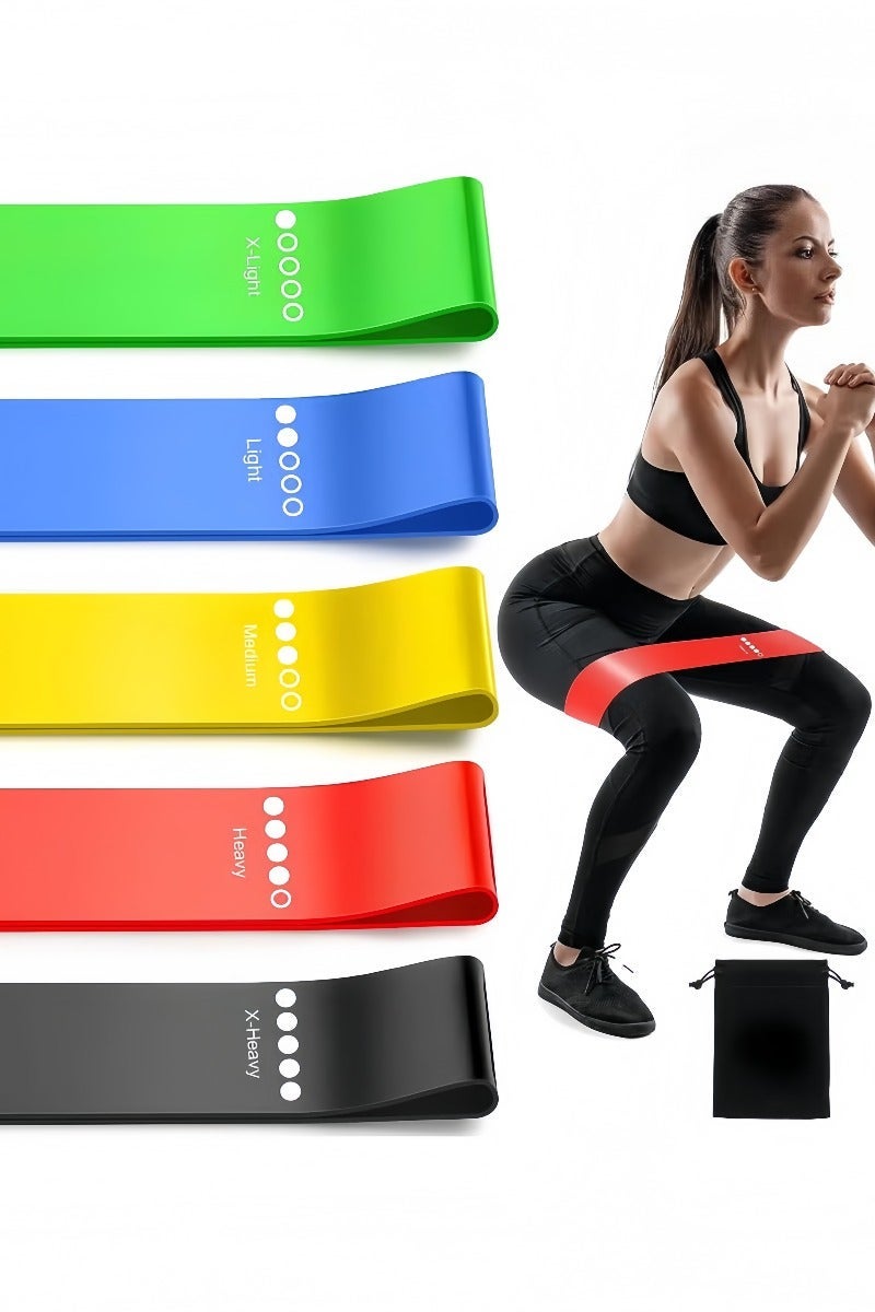 BlueHole Resistance Bands for Working Out, Exercise Bands Resistance Bands Set with 5 Resistance Levels, Multi-Colored Workout Bands for Indoor and Outdoor Fitness, Leg Strength Training, Rehab, Yoga - Image 2