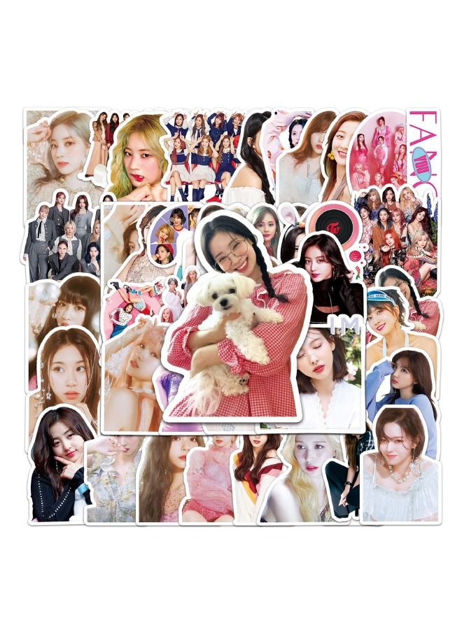 50-Piece Twice Girl Group Members Premium Waterproof Vinyl Stickers Set，HD Fine Color Printing，Suitable for Laptop Skateboard Luggage DIY  - Image 3