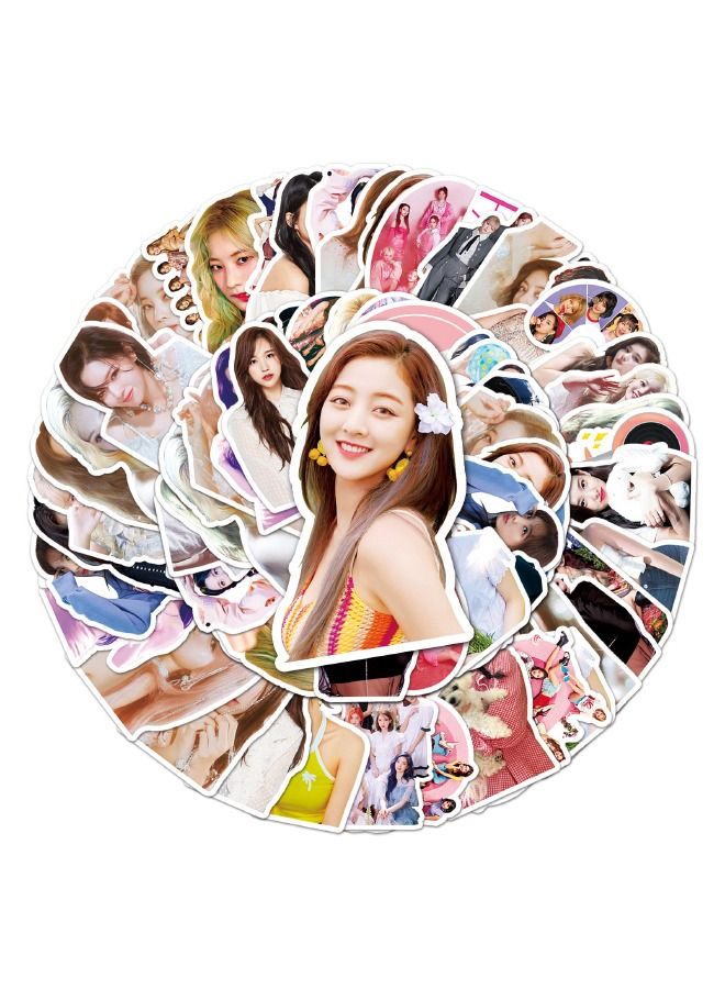 50-Piece Twice Girl Group Members Premium Waterproof Vinyl Stickers Set，HD Fine Color Printing，Suitable for Laptop Skateboard Luggage DIY  - Image 4