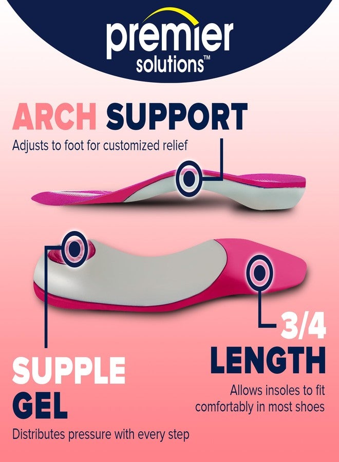 Premier Solutions™ Tri-Balance Gel Orthotic Insoles for Women, 3/4 Length Insoles for Women’s Shoe Sizes 6-10, (Pack of 3) - Image 4