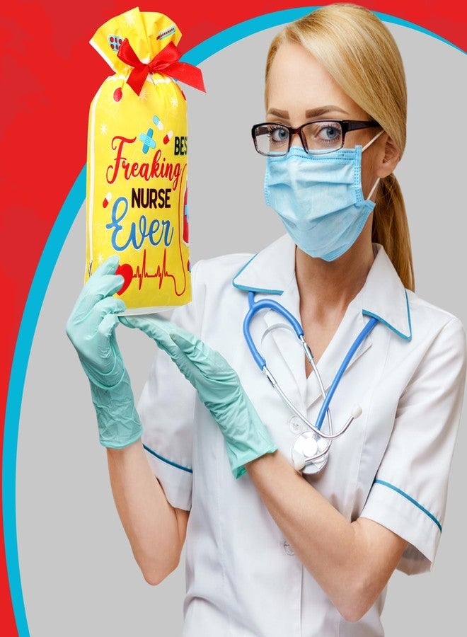 Tiamon 60 Pcs Nurse Gift Bags Bulk Nurse Week Drawstring Candy Treat Snack Goodie Bags for Nursing Appreciation Graduation Party Favor Wrapping for Medical Assistant Healthcare Workers (Bright - Image 5