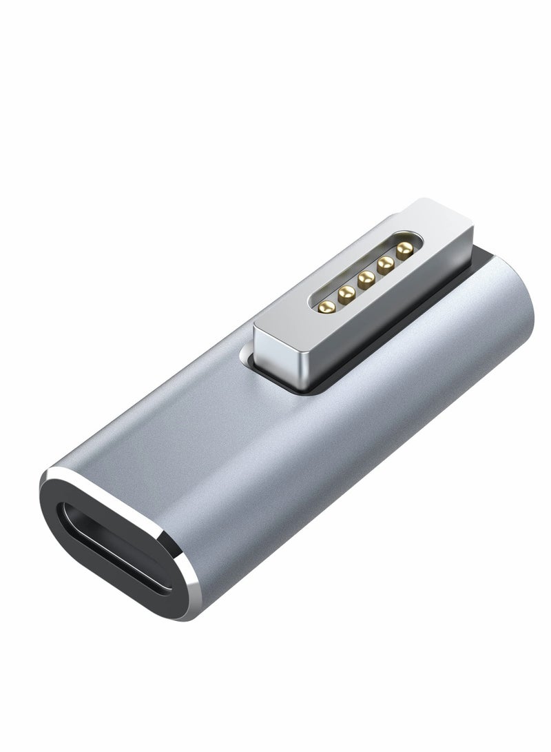 USB-C to Magnetic 2(T-Tip) Adapter, Type-C PD 100W Power Fast Charging Converter Connector Replacement for MacBook Pro Air (2013-2015) T-Head, Gray - Image 1
