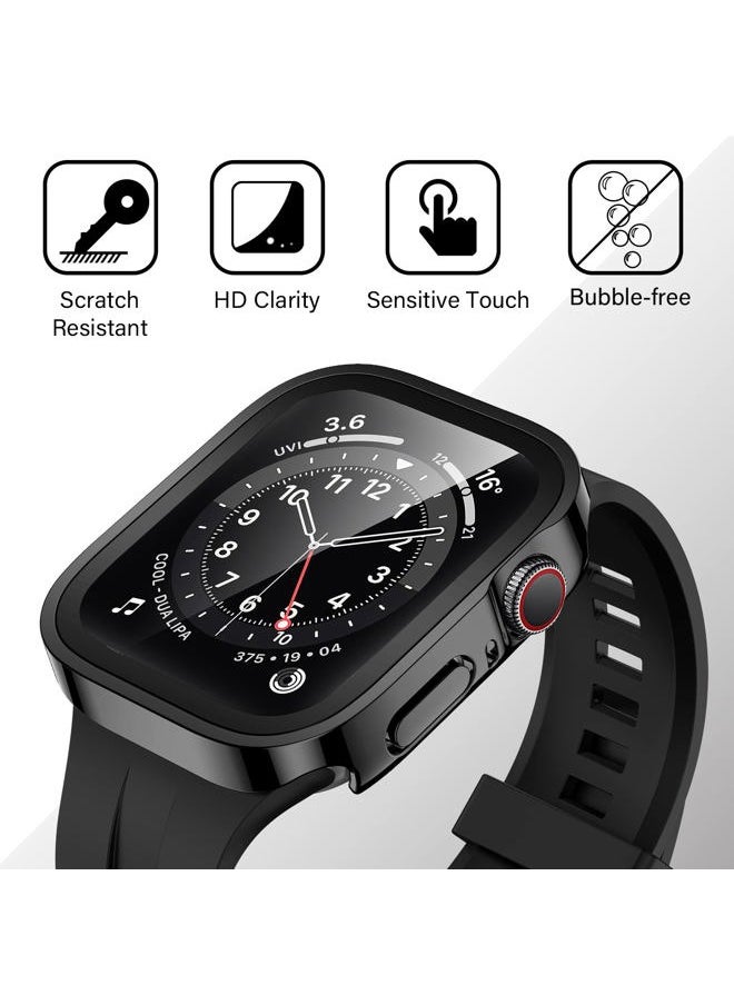 Amizee - 2 Pack Compatible with Apple Watch Case 40mm Series 6/5/4/SE with Built-in Screen Protector, Hard PC Case Straight Edge Ultra Thin Anti-Scratch Protective Cover for iWatch 40mm (Black) - Image 1