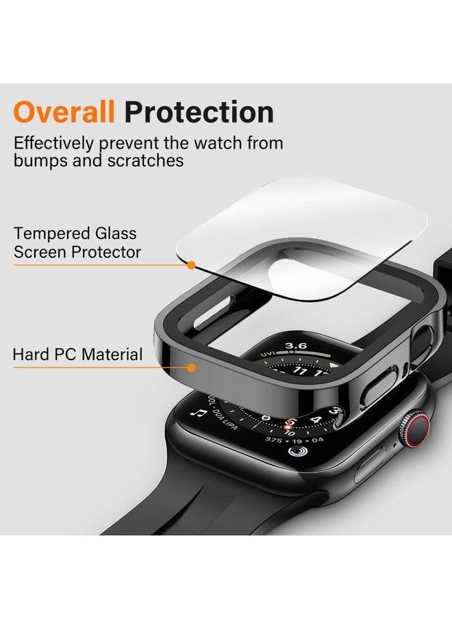 Amizee - 2 Pack Compatible with Apple Watch Case 40mm Series 6/5/4/SE with Built-in Screen Protector, Hard PC Case Straight Edge Ultra Thin Anti-Scratch Protective Cover for iWatch 40mm (Black) - Image 1
