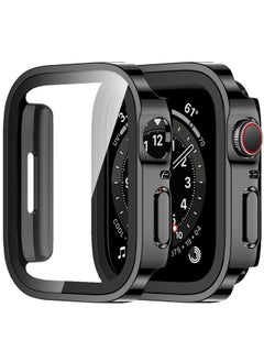 2 Pack Compatible with Apple Watch Case 40mm Series 6/5/4/SE with Built-in Screen Protector, Hard PC Case Straight Edge Ultra Thin Anti-Scratch Protective Cover for iWatch 40mm (Black)