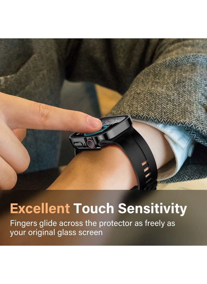 Amizee - 2 Pack Compatible with Apple Watch Case 40mm Series 6/5/4/SE with Built-in Screen Protector, Hard PC Case Straight Edge Ultra Thin Anti-Scratch Protective Cover for iWatch 40mm (Black) - Image 1