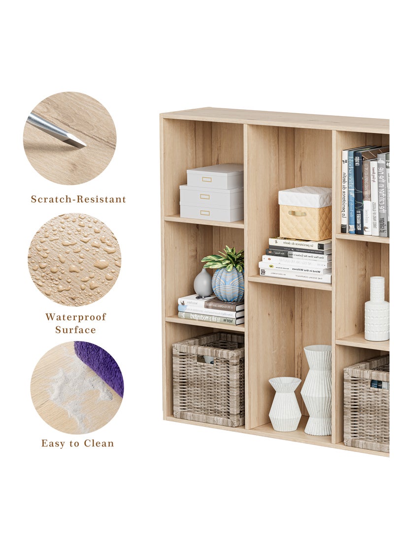 DOOHWAN 11in Cube Storage Organizer with Closed Back - Wooden Bookshelf Display Cubes for Home, Office, Closet Cabinet Organizer Shelf - Image 4