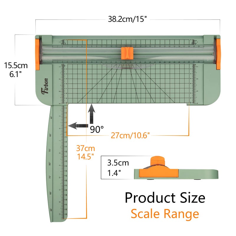 Firbon A4 Paper Cutter 12 Inch Titanium Straight Paper Trimmer with Side Ruler for Scrapbooking Craft, Paper, Coupon, Label, Cardstock (Morandi) - Image 2