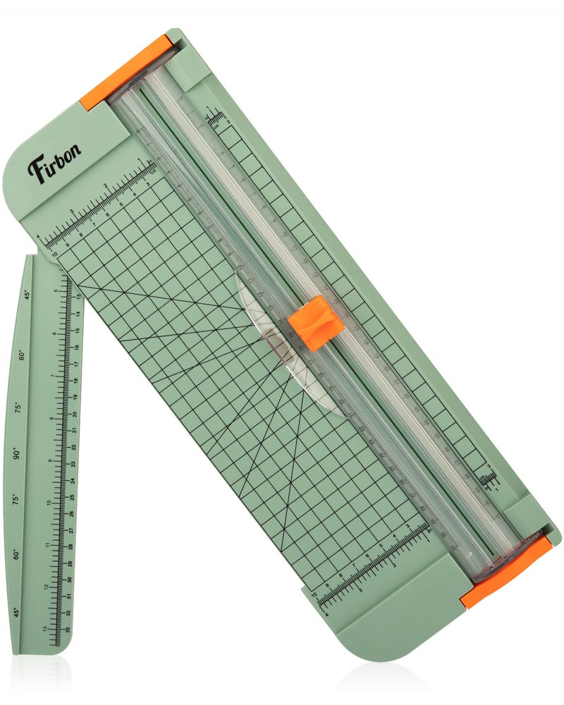 Firbon A4 Paper Cutter 12 Inch Titanium Straight Paper Trimmer with Side Ruler for Scrapbooking Craft, Paper, Coupon, Label, Cardstock (Morandi) - Image 1