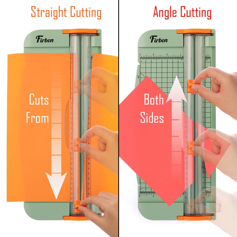 Firbon A4 Paper Cutter 12 Inch Titanium Straight Paper Trimmer with Side Ruler for Scrapbooking Craft, Paper, Coupon, Label, Cardstock (Morandi) - Image 4
