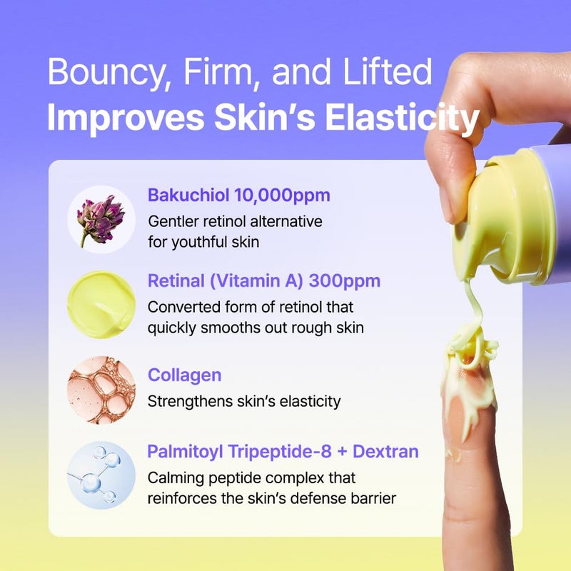 BY WISHTREND Vitamin A-mazing Bakuchiol Night Cream | Retinal, Peptide, Collagen, Ceramide NP, Centella Asiatica, moistfully plump overnight skincare (1.05 Oz (Pack of 1)) - Image 3