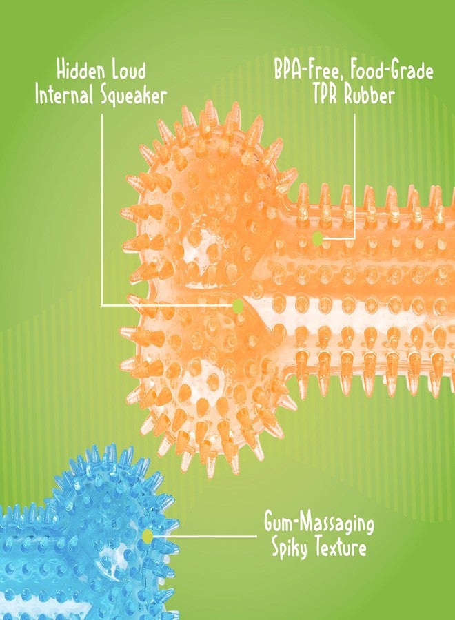 Gnawsome Dog Toys - 6.5” Spiky Squeaker Bone - Medium - Dental & Gum Wellness - Stimulating Fun - Hidden Squeaker - Durable for Heavy Chewers - 100% BPA-Free - Assorted Colors - Image 5