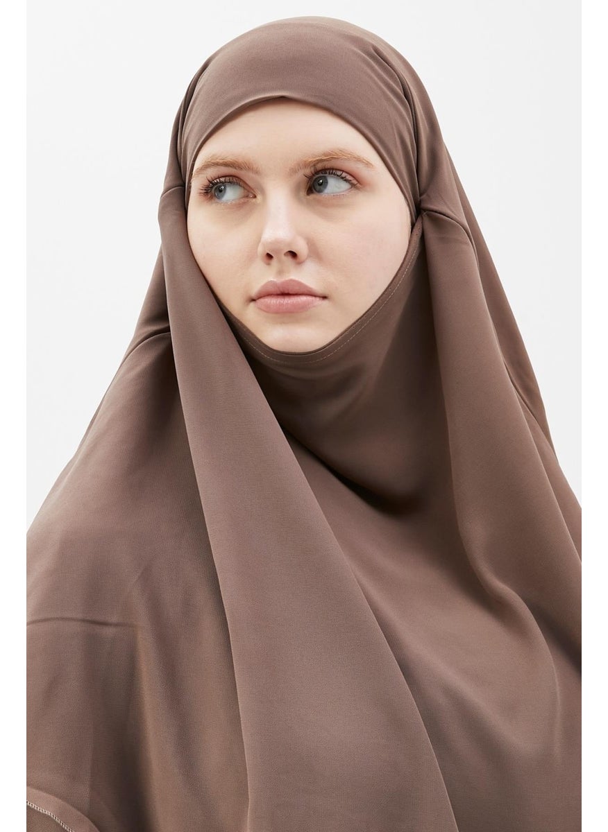 Altobeh Ready Practical Chiffon Three Layer Veiled Triangle Hajj Umrah Shawl Soufflé Hijab Nikap  - Image 2