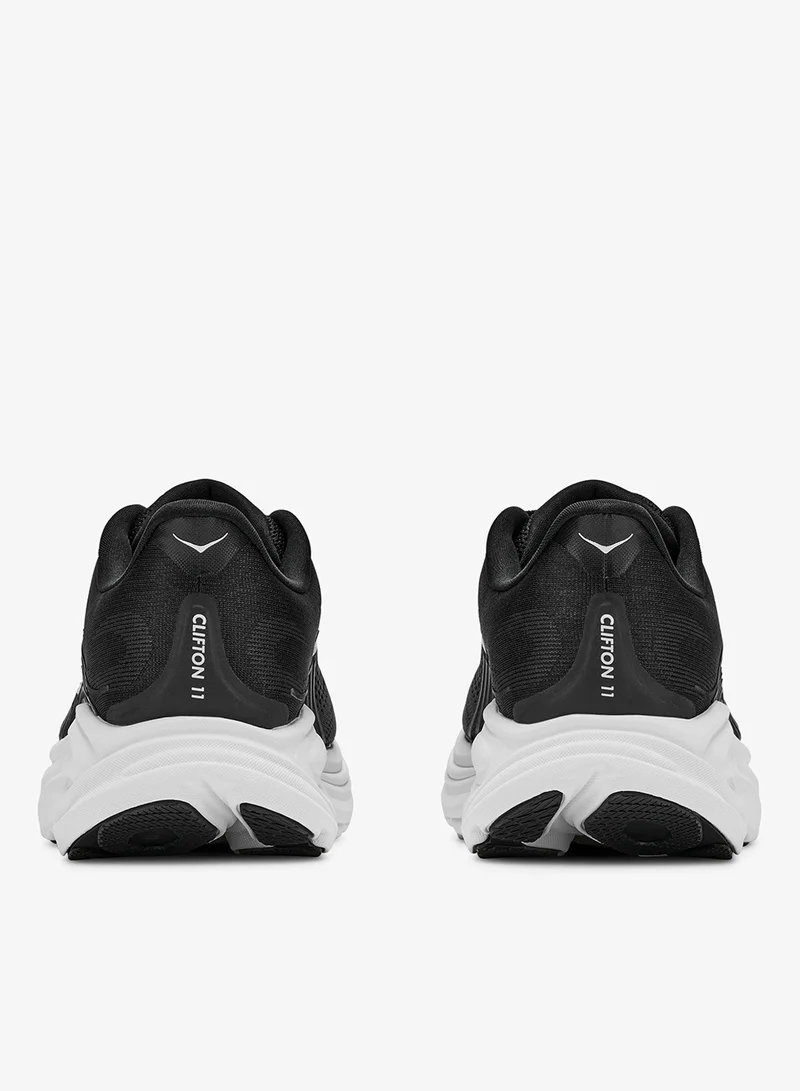 Hoka BLACK / WHITE Clifton 11 Wide for Women | Best Price UAE