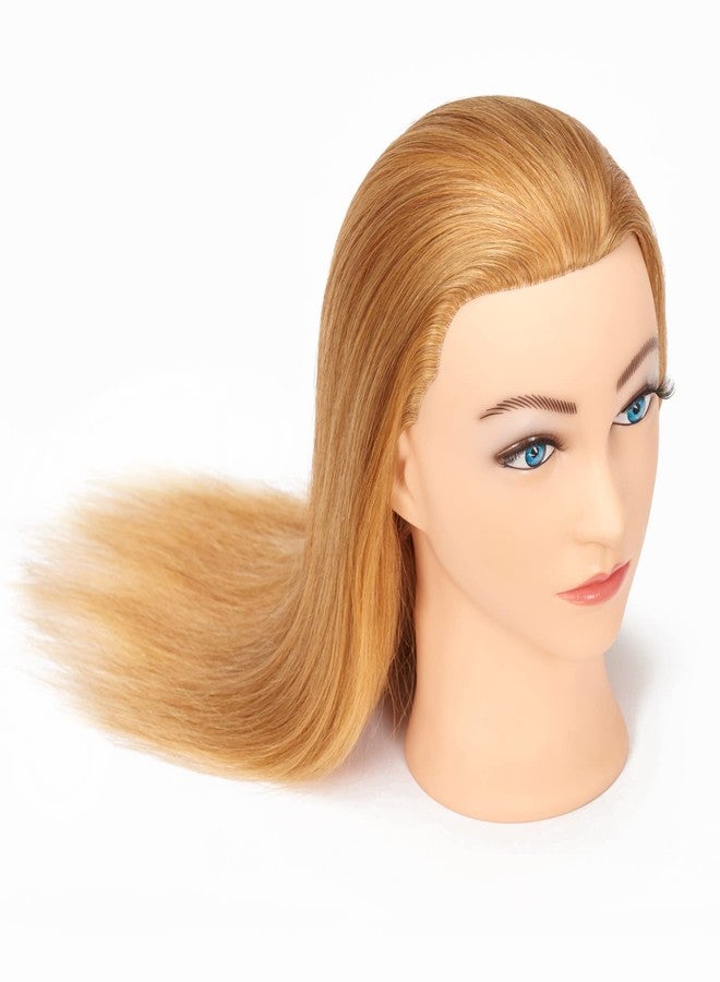 HAIRGINKGO Mannequin Head 20"-22" 100% Human Hair Hairdresser Training Head Mannequin Doll Head Cosmetology Manikin Training Head Hair for Practice Cutting Braiding with Free Clamp Holder 92022W2714 - Image 4