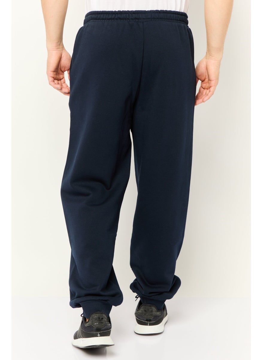 ESPRIT Men Regular Fit Embroidered Logo Jogger Pants, Navy  - Image 4