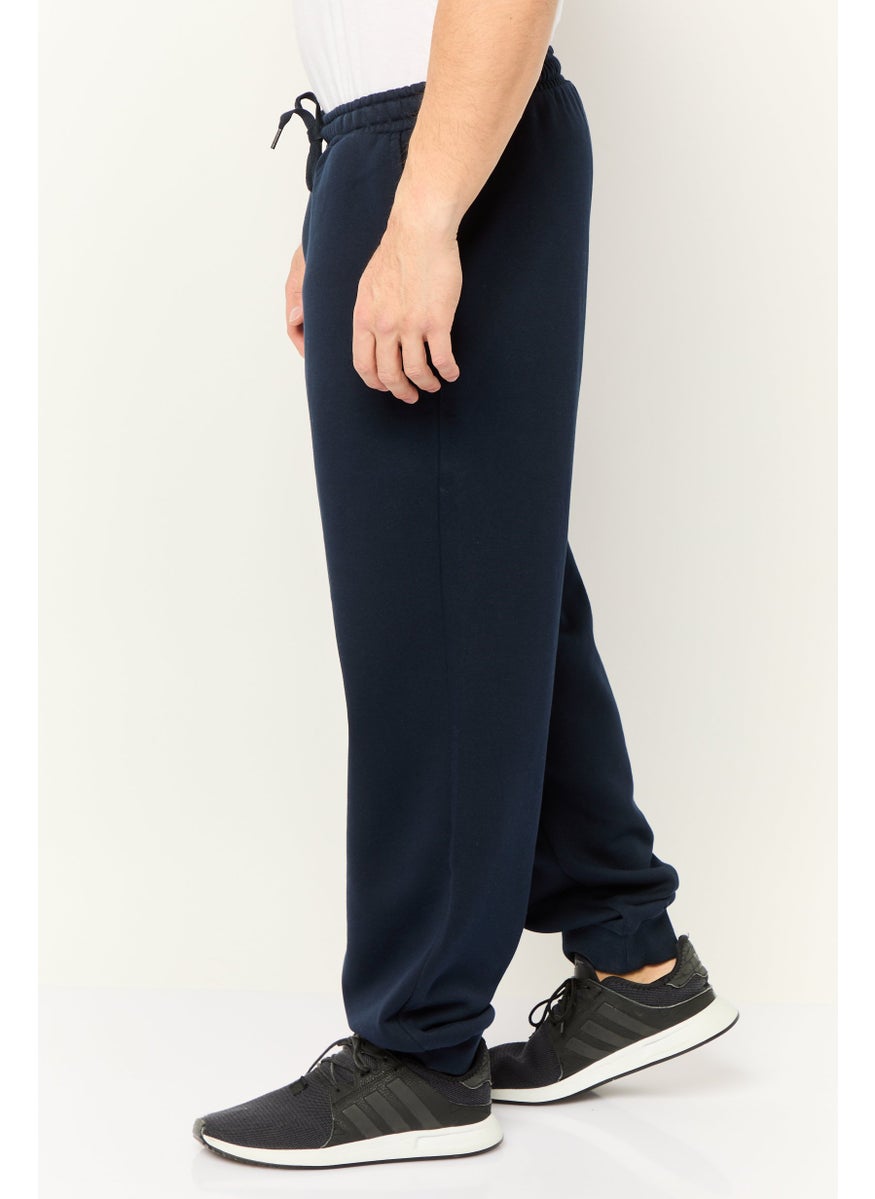 ESPRIT Men Regular Fit Embroidered Logo Jogger Pants, Navy  - Image 3