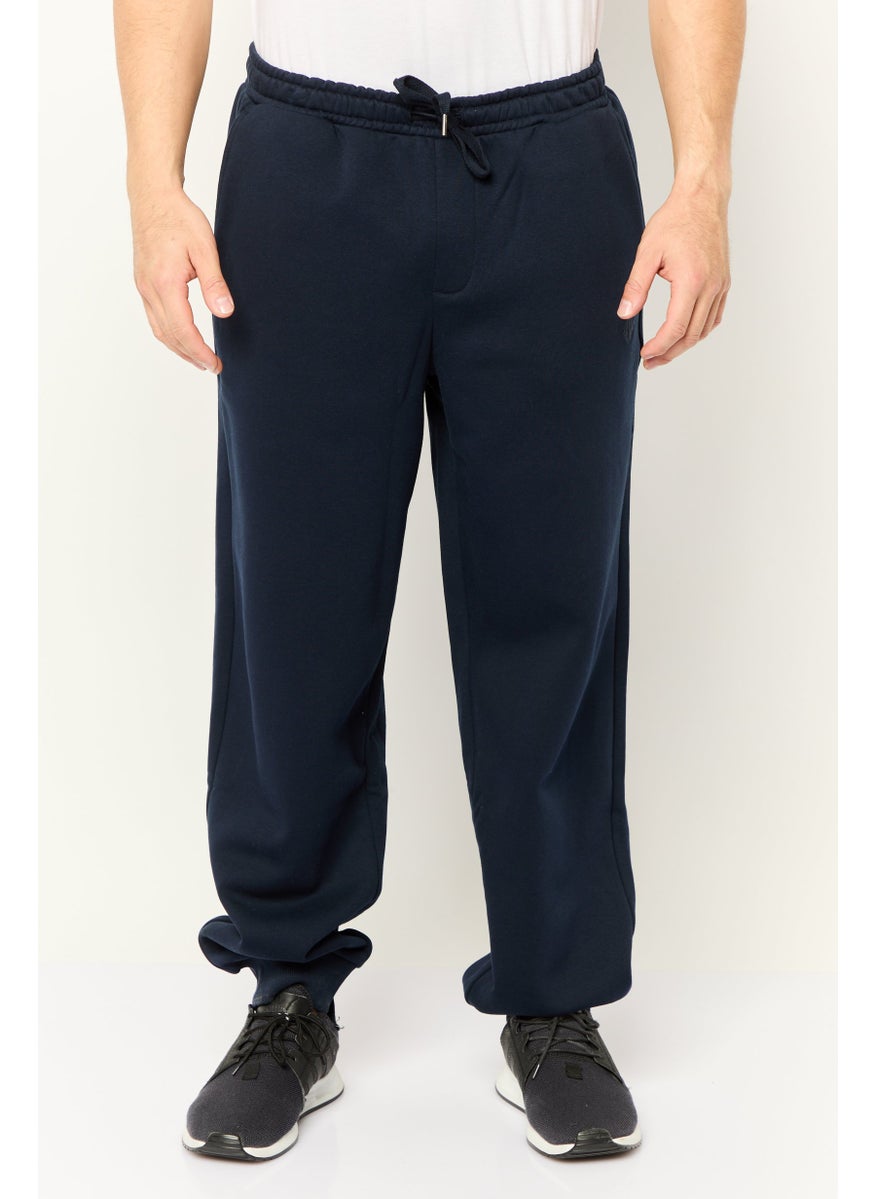 ESPRIT Men Regular Fit Embroidered Logo Jogger Pants, Navy  - Image 1