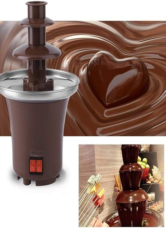 Chocolate Fountain Machine, 3 Tier Stainless Steel Fondue Heat & Motor Controls Electric Chocolate Fondue Set for Household Birthday Party Wedding