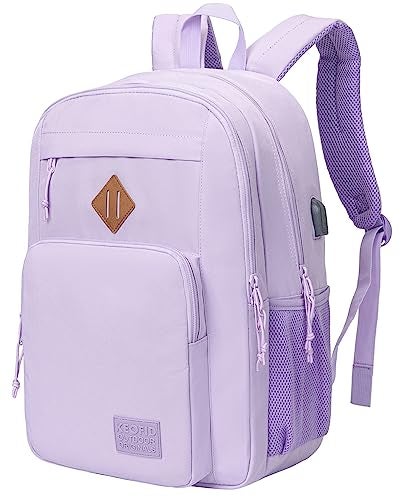 KEOFID Classic Travel backpack for Men and Women Anti Theft Laptop Backpack with USB Charging Port for Work Large Bag for College Water ResistentPurple - Image 1