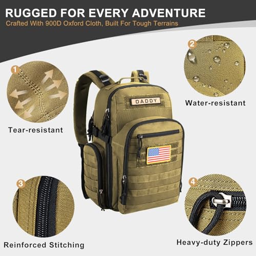 MIRACOL Baby Diaper Bag for Dad: Military-Grade 900D Polyester with 16+ Multiple Pockets for Active Dad - 40L XL Capacity for 1–3 Day Trips - Image 5