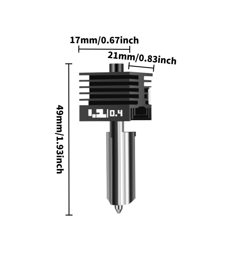 P2S Hot End Kit 0.4mm Hardened Steel Nozzle for 3D Printers Precise Extruder Head - Image 2