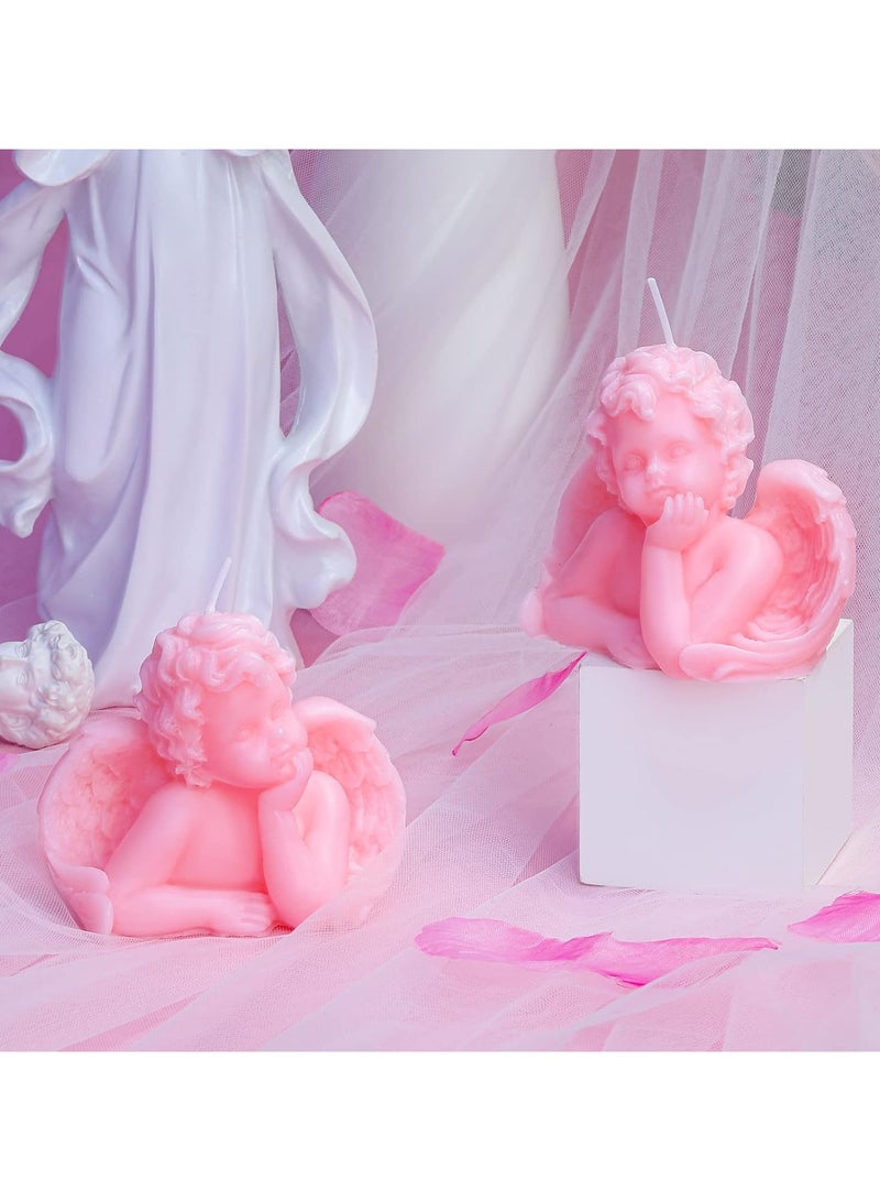general 2 Piece Angel Home Angel Candle Set, Soy Scented Candle, Pink Home Decoration - Image 5