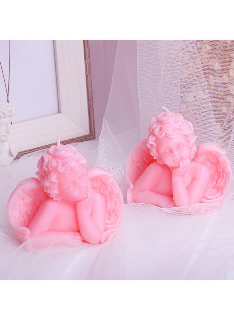 general 2 Piece Angel Home Angel Candle Set, Soy Scented Candle, Pink Home Decoration - Image 4