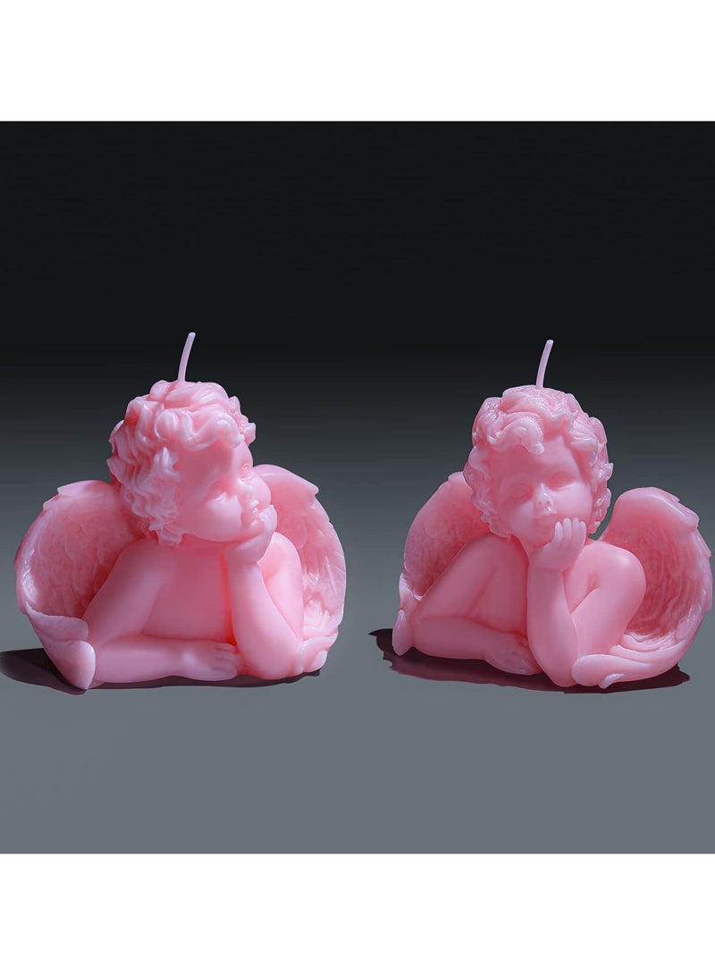 general 2 Piece Angel Home Angel Candle Set, Soy Scented Candle, Pink Home Decoration - Image 1