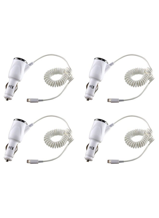 MATRIX USB Car Charger For iPhone 5/6/7/iOS Devices White Pack of 4  - Image 1