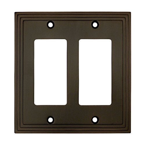 Cosmas 25090-ORB Oil Rubbed Bronze Double GFI/Decora Rocker Wall Switch Plate Switchplate Cover - Image 1