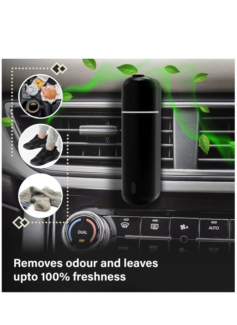 ALDROFARM - Aldro Aromas Mini Car Aroma Diffuser Kit With 6 pcs 5ml Fragrance Refills Air Humidifier Purifier Aromatherapy Essential Oil Humidifier Diffuser, Multi-Functional, Long Lasting Effect (Black) - Image 1