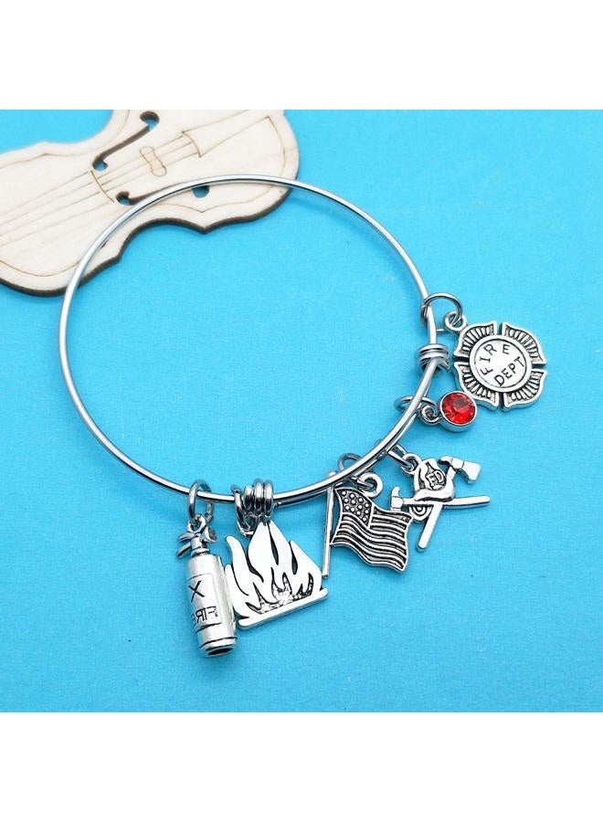Xiahuyu Firefighter Gifts Firefighter Bracelet Fireman Gifts Fire Charm Firefighter Bracelet Gifts for Fireman Mom Wife Daughter Girlfriend - Image 3