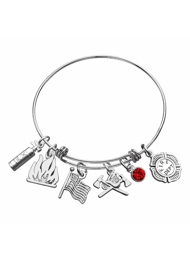 Xiahuyu Firefighter Gifts Firefighter Bracelet Fireman Gifts Fire Charm Firefighter Bracelet Gifts for Fireman Mom Wife Daughter Girlfriend - Image 1