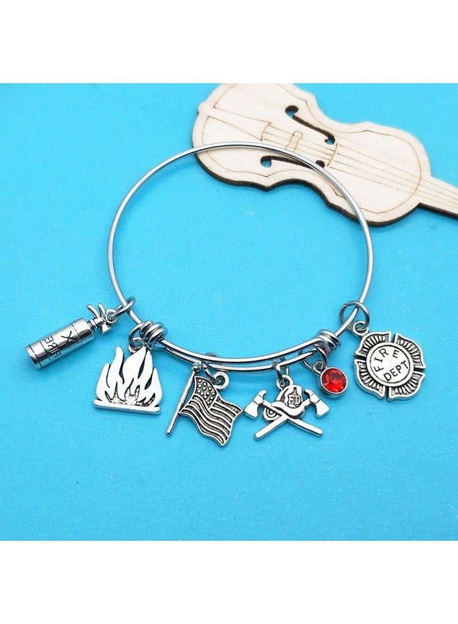 Xiahuyu Firefighter Gifts Firefighter Bracelet Fireman Gifts Fire Charm Firefighter Bracelet Gifts for Fireman Mom Wife Daughter Girlfriend - Image 5
