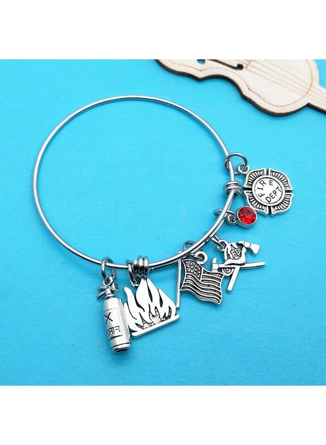 Xiahuyu Firefighter Gifts Firefighter Bracelet Fireman Gifts Fire Charm Firefighter Bracelet Gifts for Fireman Mom Wife Daughter Girlfriend - Image 2