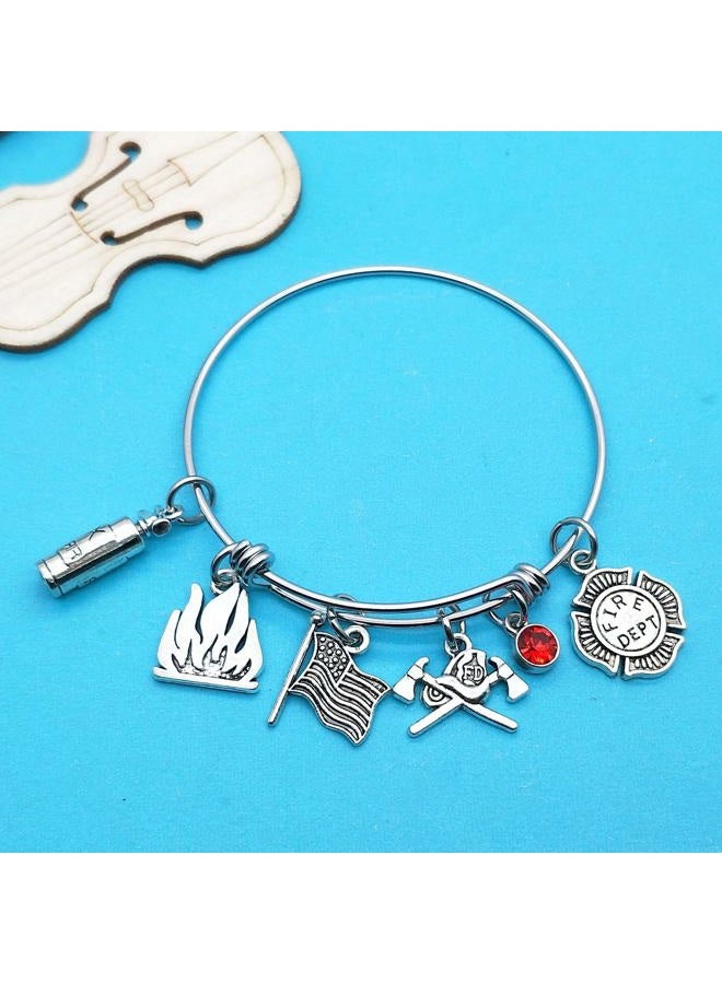 Xiahuyu Firefighter Gifts Firefighter Bracelet Fireman Gifts Fire Charm Firefighter Bracelet Gifts for Fireman Mom Wife Daughter Girlfriend - Image 4