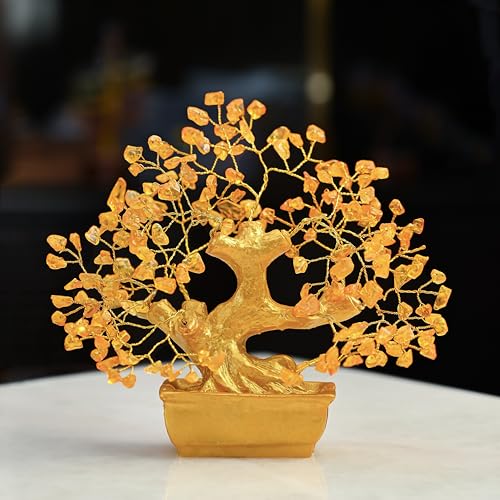 Crocon Lucky Feng Shui Citrine Tree of Life Bonsai – Gift for Women & Men | Showpiece for Home Decor Living Room | Positive Energy Items | Birthday Gift for Mother| Housewarming Gift - Image 1