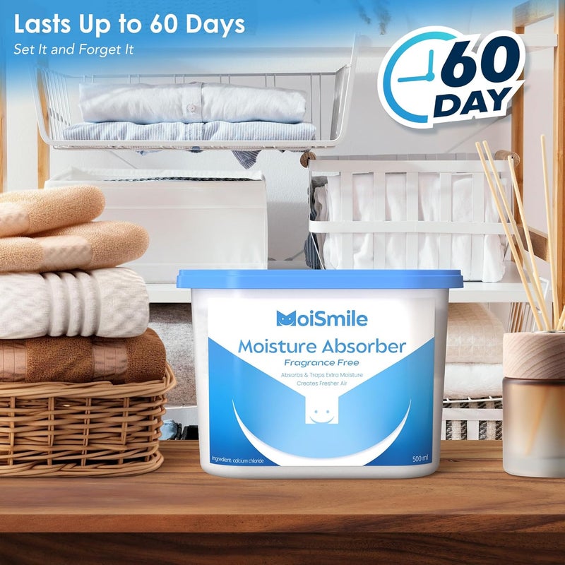 Moismile Moisture Absorbers - Efficient Humidity Absorber & Odor Eliminator, 3 Pack, Fragrance Free - Image 4