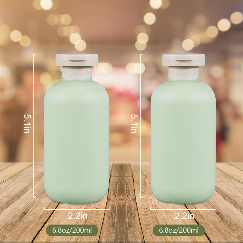 UMETASS 6.8oz Squeeze Bottles with Flip Cap, Refillable Plastic Travel Bottles for Creams, Lotion, Shampoo, Conditioner (2 Pcs) - Image 2