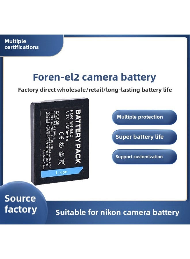 EN-EL2 Battery For Nikon Coolpix 2500 3500 SQ 9904 BP-NKL2 EL2 Battery-Standard Capacity:1300MAH - Image 1