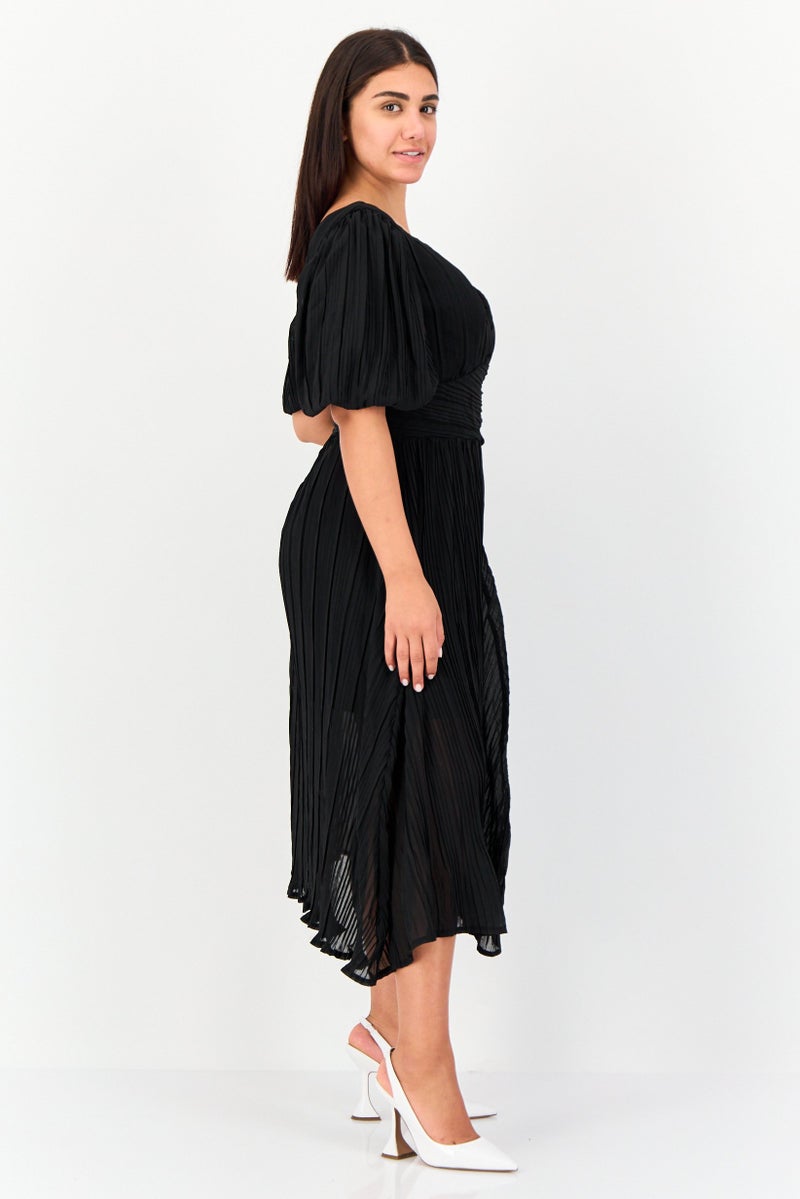 Archive Design Studio Women Plain Midi Dress, Black - Image 3
