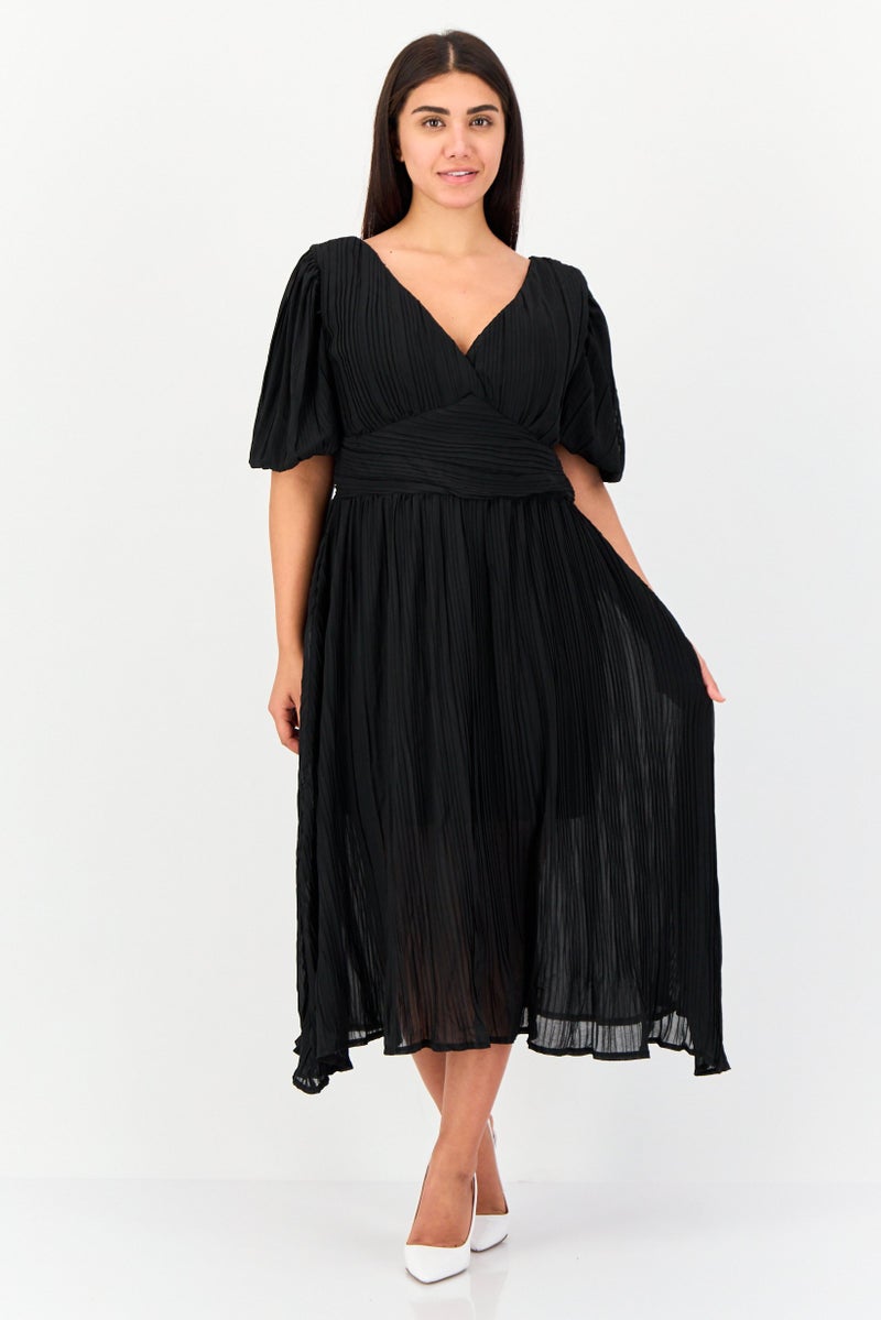 Archive Design Studio Women Plain Midi Dress, Black - Image 1