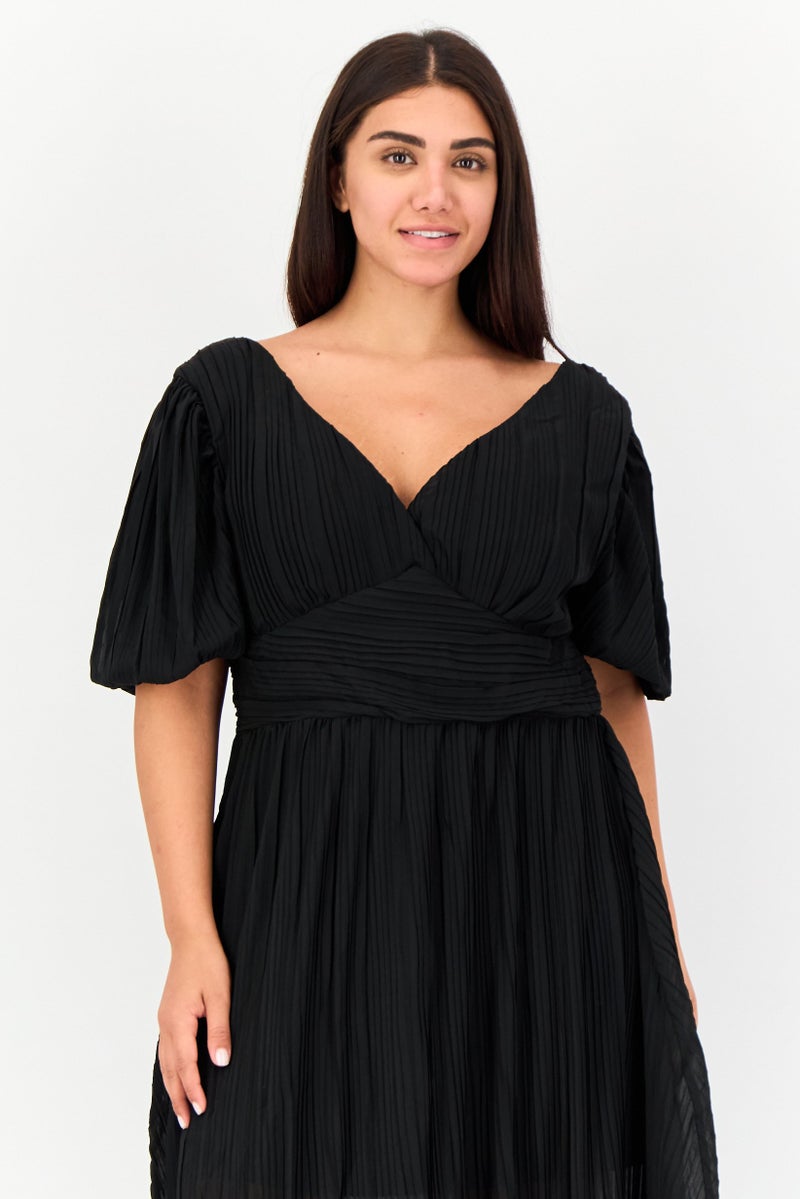 Archive Design Studio Women Plain Midi Dress, Black - Image 2