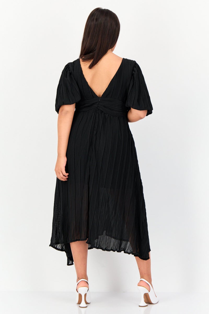 Archive Design Studio Women Plain Midi Dress, Black - Image 4