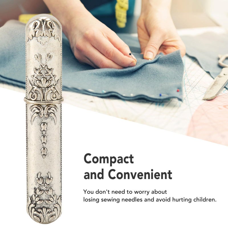 Silver Portable Sewing Needles Storage Case 3.5x0.8 inch Versatile Box for Embroidery Knitting Tools - Image 3