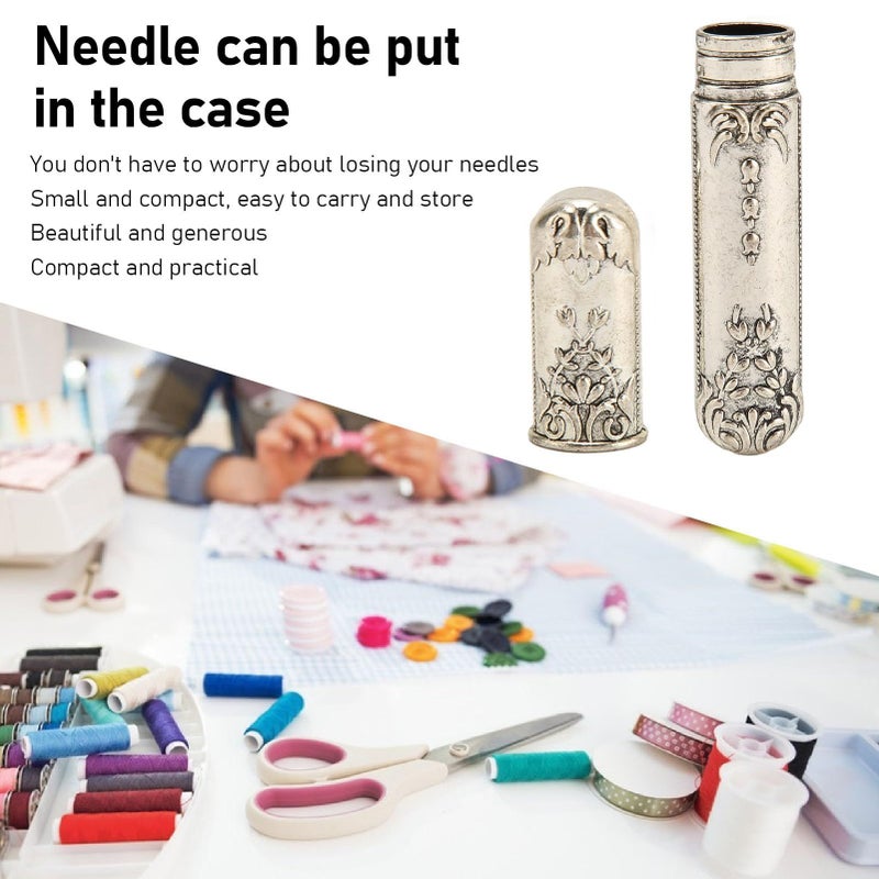 Silver Portable Sewing Needles Storage Case 3.5x0.8 inch Versatile Box for Embroidery Knitting Tools - Image 5