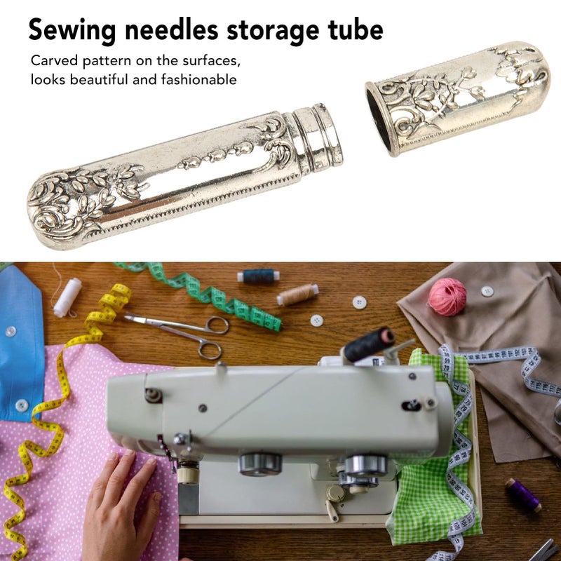 Silver Portable Sewing Needles Storage Case 3.5x0.8 inch Versatile Box for Embroidery Knitting Tools - Image 4